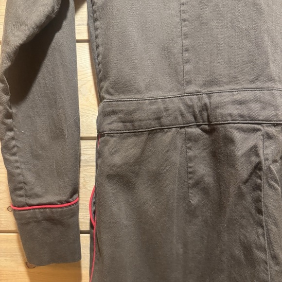 Boden Jessie Jumpsuit in Classic Khaki Olive W Red Piping Ladies Sz 6 - Picture 12 of 14